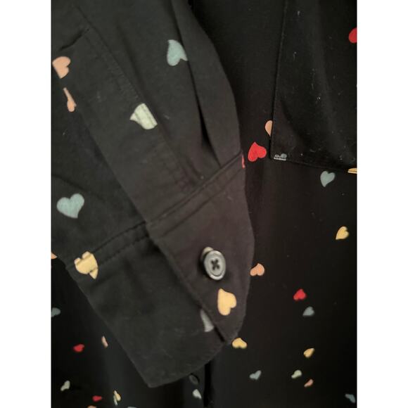 Rails Rocsi Rainbow Sweetheart Long Sleeve Button Front Top Size Medium - Picture 6 of 10